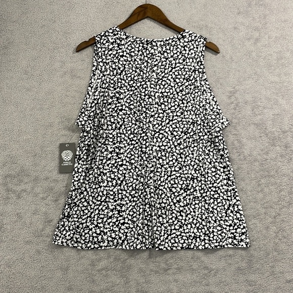 NEW Vince Camuto Womens XL Printed Split-Back Key Rich Black Small Floral Multi - Picture 3 of 10